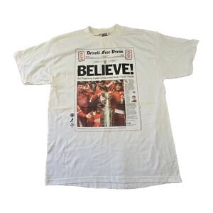 VTG 1998 Red Wings Stanley Cup "Believe!" Detroit Free Press Tee XL Tultex NWOT‎